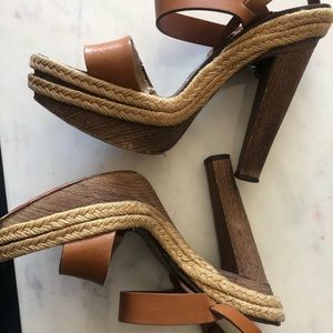 Christian Louboutin wood platform heels